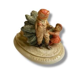Sebastian Miniatures Bringing Home the Tree 1981 4.25" Base